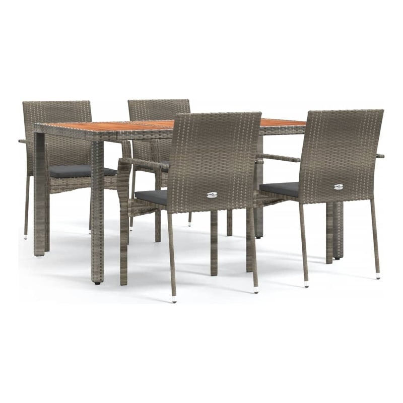 vidaXL PE Rattan Medium Modular Garden Dining Set in Gray