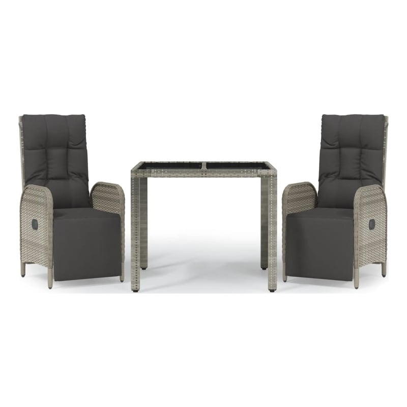 vidaXL 3 Piece Garden Dining Set in Gray