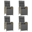 vidaXL PE Rattan/Powder-Coated Steel/Tempered Glass Garden Dining Set in Gray