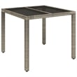vidaXL PE Rattan/Powder-Coated Steel/Tempered Glass Garden Dining Set in Gray