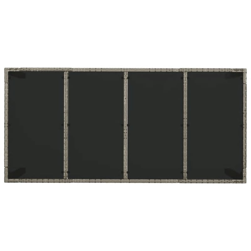 vidaXL PE Rattan/Powder-Coated Steel/Tempered Glass Garden Dining Set in Gray