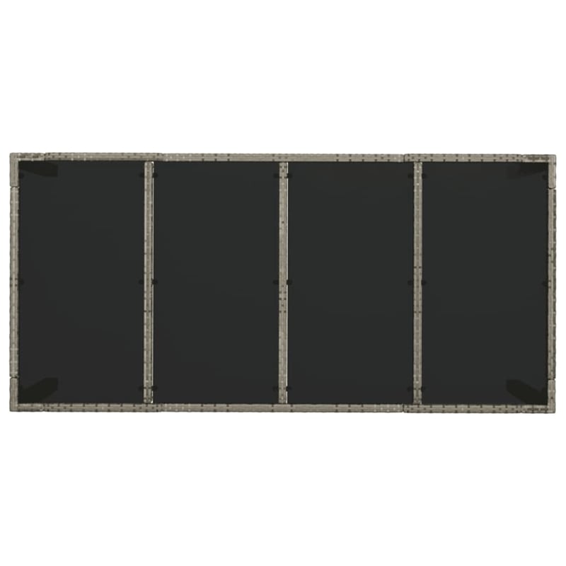 vidaXL PE Rattan/Powder-Coated Steel/Tempered Glass Garden Dining Set in Gray