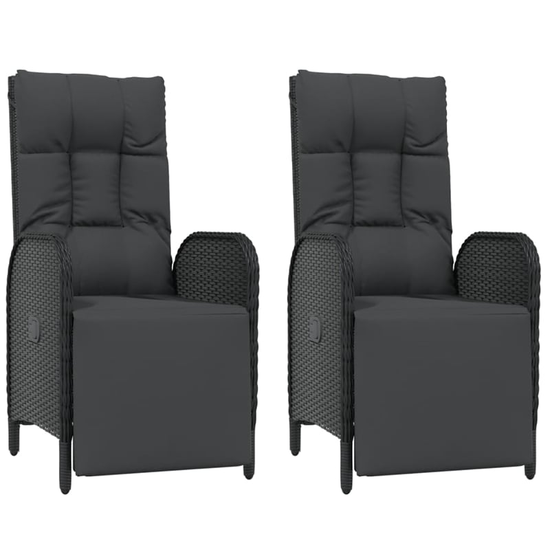 vidaXL PE Rattan 9 - Piece Garden Dining Set in Black