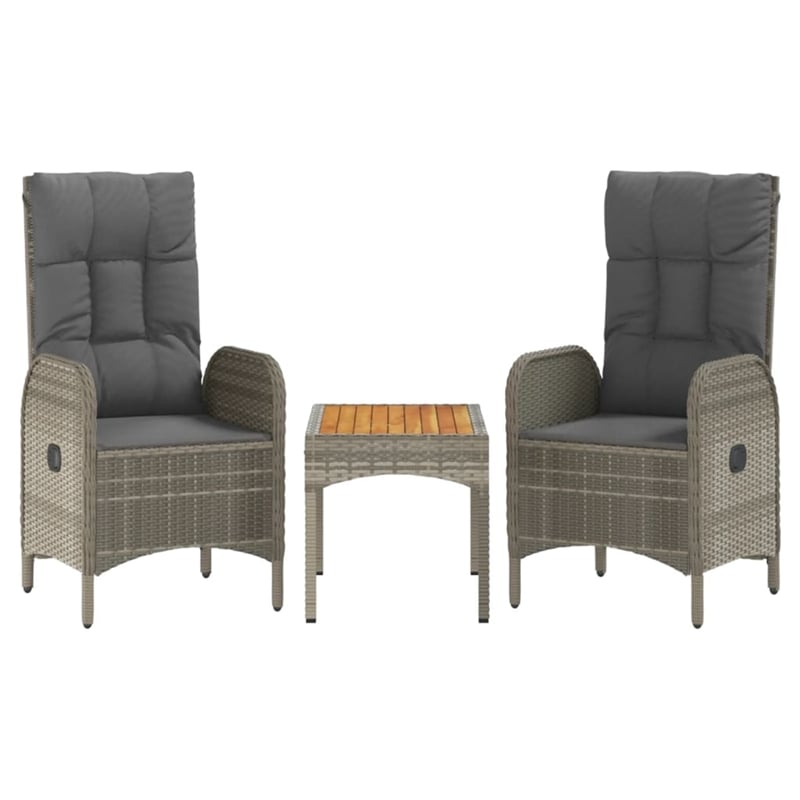 vidaXL 4 Piece Garden Dining Set in Gray