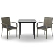 vidaXL Garden Dining Set in Black and Gray
