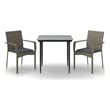vidaXL Garden Dining Set in Black and Gray