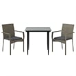 vidaXL Garden Dining Set in Black and Gray