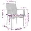 vidaXL Garden Dining Set in Black and Gray
