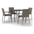 vidaXL Garden Dining Set in Black and Gray