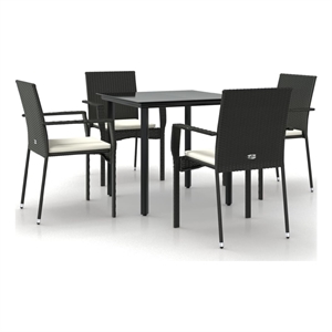 vidaXL Garden Dining Set in Black