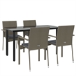vidaXL Garden Dining Set in Black and Gray