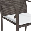 vidaXL Garden Dining Set in Brown Chairs/Black Table/Cream White Cushions