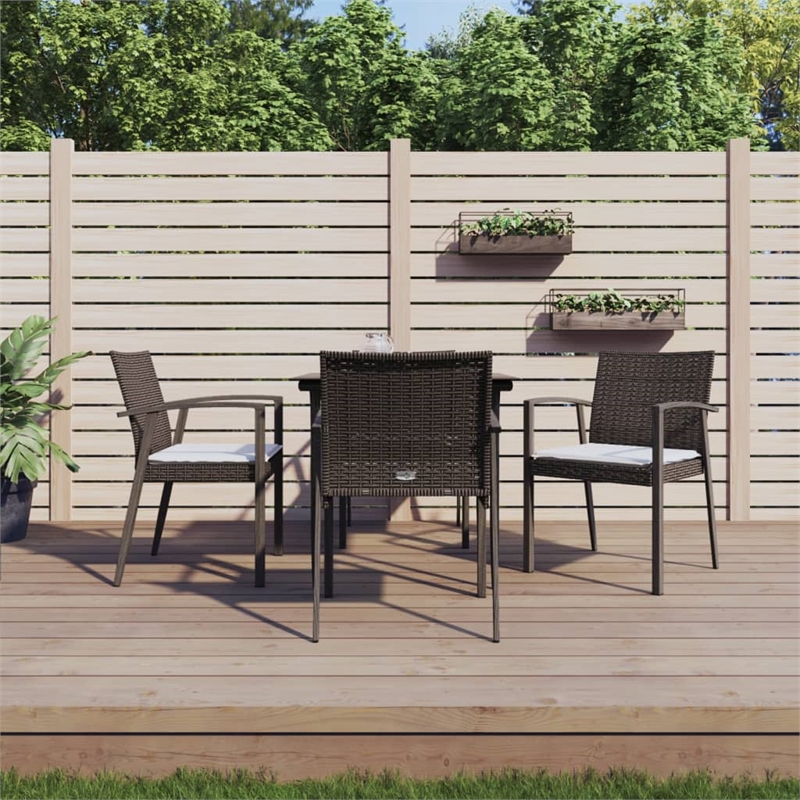 vidaXL Garden Dining Set in Brown/Black/Cream White