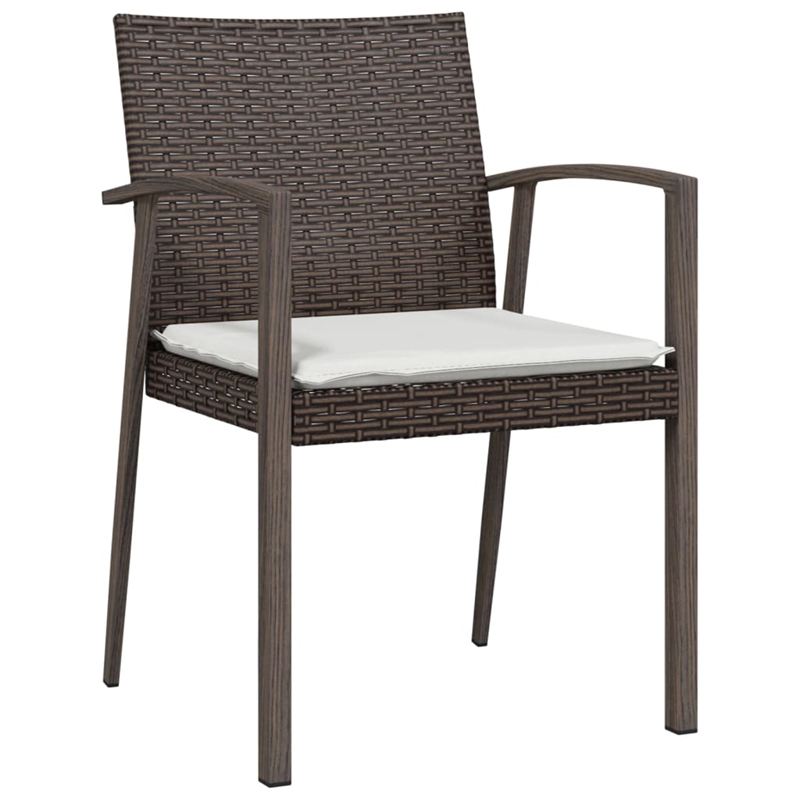 vidaXL Garden Dining Set in Brown/Black/Cream White