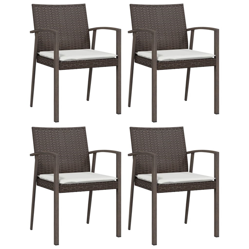 vidaXL Garden Dining Set in Brown/Black/Cream White