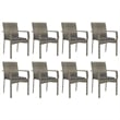 vidaXL 9 Piece Garden Patio Dining Set in Gray
