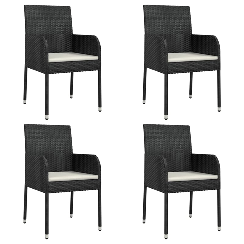vidaXL Garden Dining Set in Black/Cream White
