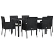 vidaXL Garden Dining Set in Black/Cream White