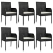 vidaXL Garden Dining Set in Black/Cream White