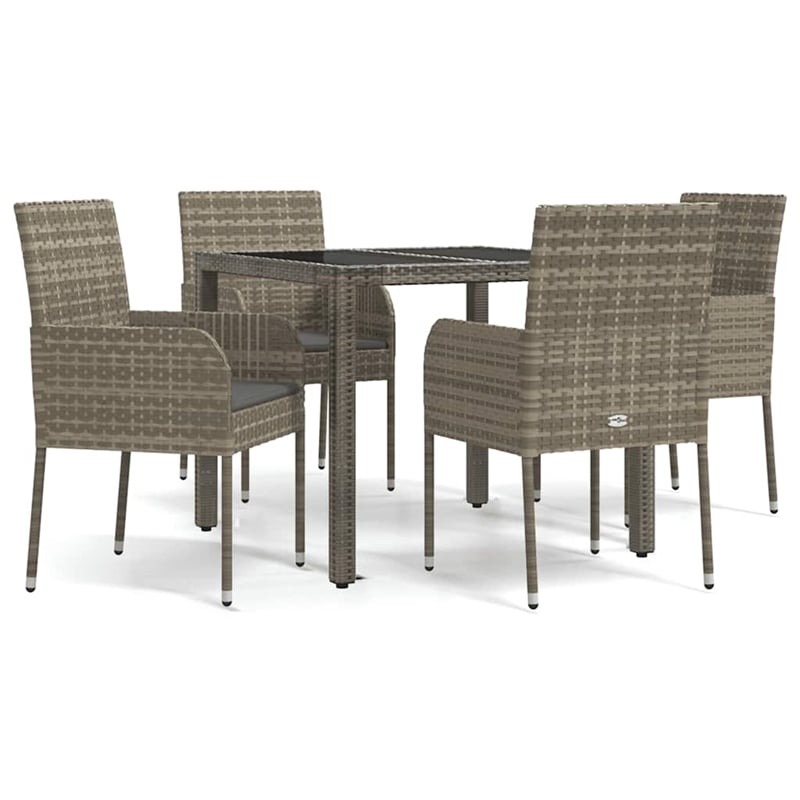 vidaXL 5 Piece Garden Dining Set in Gray
