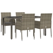 vidaXL Garden Dining Set in Gray Cushion/Dark Gray