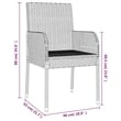 vidaXL PE Rattan 7 Piece Set Modular Garden Dining Set in Gray