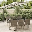 vidaXL PE Rattan 7 Piece Set Modular Garden Dining Set in Gray