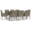 vidaXL PE Rattan/Powder-Coated Steel Garden Dining Set in Gray