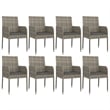 vidaXL PE Rattan/Powder-Coated Steel Garden Dining Set in Gray