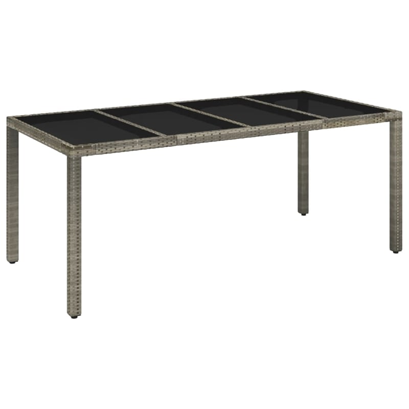 vidaXL PE Rattan/Powder-Coated Steel Garden Dining Set in Gray