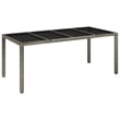 vidaXL PE Rattan/Powder-Coated Steel Garden Dining Set in Gray