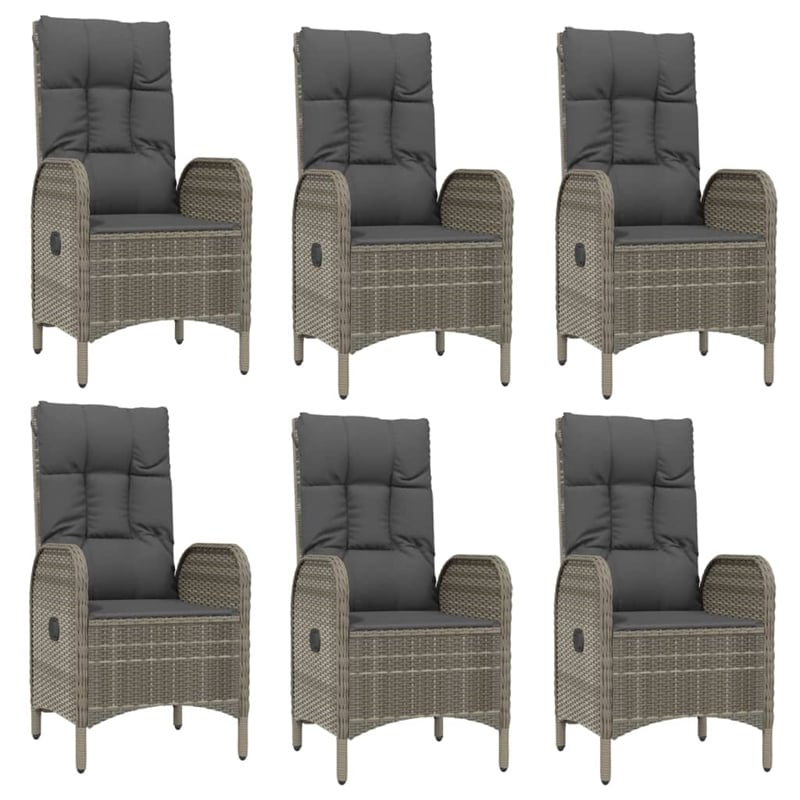 vidaXL 7 Piece Garden Dining Set in Gray