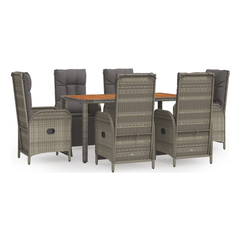 vidaXL PE Rattan Medium Garden Dining Set in Gray