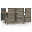 vidaXL PE Rattan Large Garden Dining Set in Gray/Dark Gray