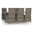 vidaXL PE Rattan Large Garden Dining Set in Gray/Dark Gray