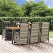 vidaXL PE Rattan Large Garden Dining Set in Gray/Dark Gray