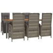 vidaXL PE Rattan Large Garden Dining Set in Gray/Dark Gray