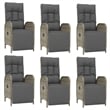 vidaXL PE Rattan Large Garden Dining Set in Gray/Dark Gray