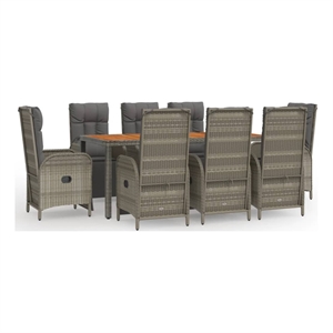 vidaXL Garden Dining Set in Gray