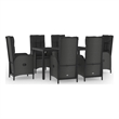 vidaXL Garden Dining Set in Black and Gray