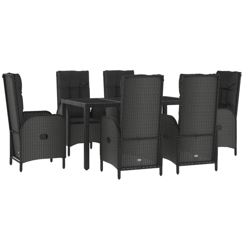 vidaXL Garden Dining Set in Black and Gray