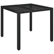 vidaXL Medium PE Rattan Garden Dining Set in Black