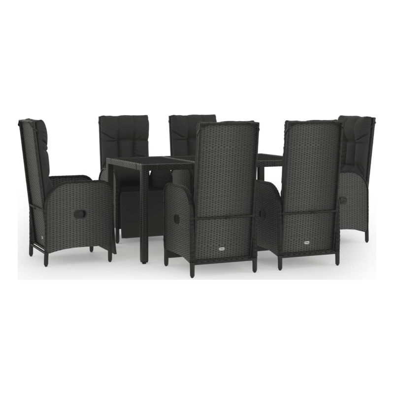 vidaXL Garden Dining Set in Black and Gray