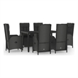 vidaXL Garden Dining Set in Black and Gray