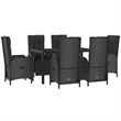 vidaXL Garden Dining Set in Black and Gray