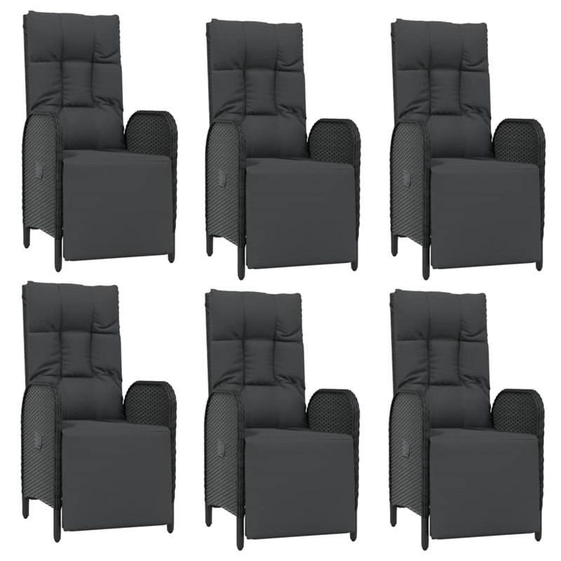 vidaXL Garden Dining Set in Black and Gray