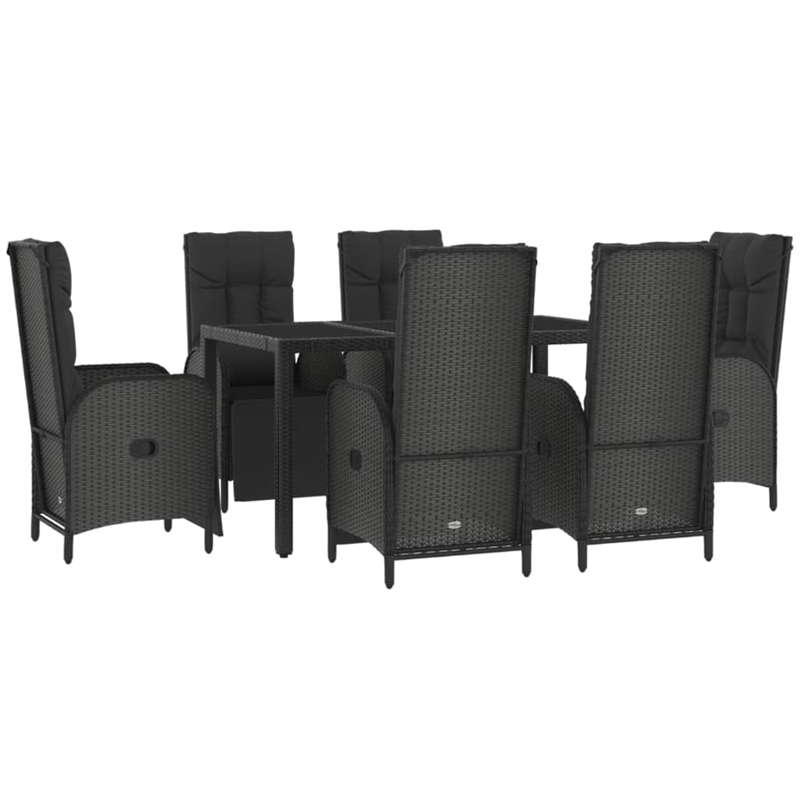 vidaXL Garden Dining Set in Black and Gray