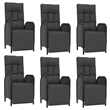 vidaXL Garden Dining Set in Black and Gray