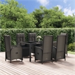 vidaXL Garden Dining Set in Black and Gray