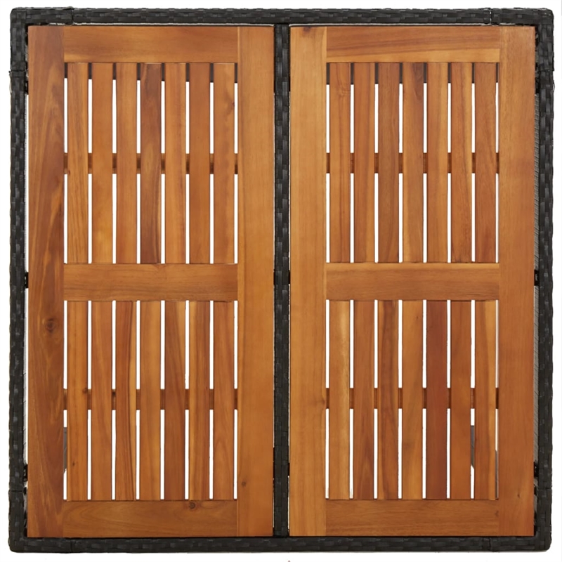 vidaXL Garden Dining Set in Black/Black Cushions